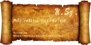 Mándity Szilárd névjegykártya