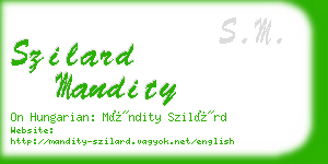 szilard mandity business card